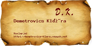 Demetrovics Klára névjegykártya