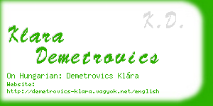 klara demetrovics business card