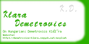 klara demetrovics business card